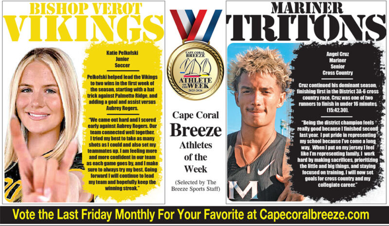Athletes of the Week | Nov. 14 | Bishop Verot Viking soccer player Katie Pelkofski & Mariner Triton runner Angel Cruz